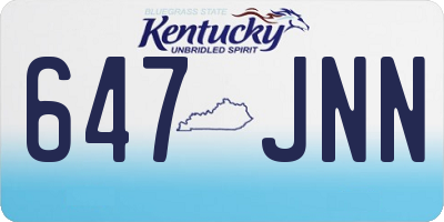 KY license plate 647JNN