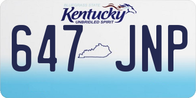 KY license plate 647JNP
