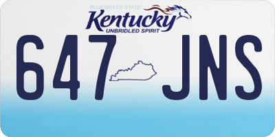KY license plate 647JNS