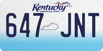 KY license plate 647JNT