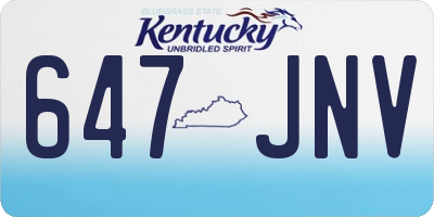 KY license plate 647JNV