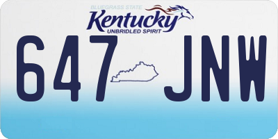 KY license plate 647JNW