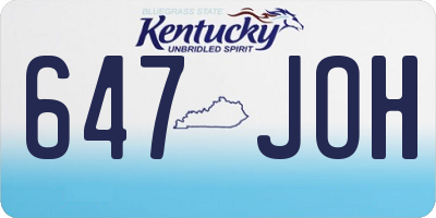 KY license plate 647JOH