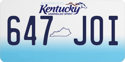 KY license plate 647JOI
