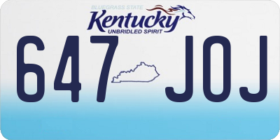 KY license plate 647JOJ