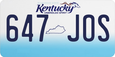 KY license plate 647JOS
