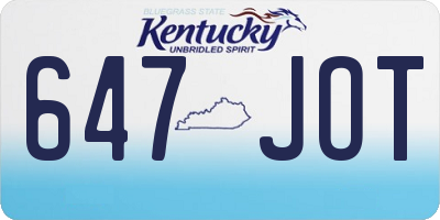 KY license plate 647JOT