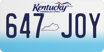 KY license plate 647JOY