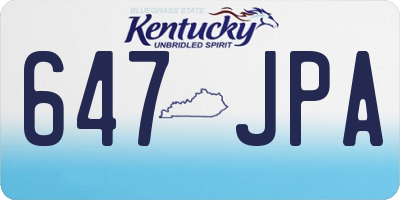 KY license plate 647JPA