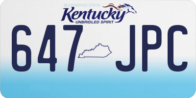 KY license plate 647JPC