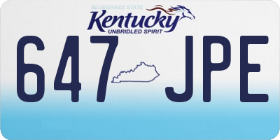 KY license plate 647JPE