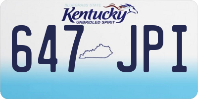 KY license plate 647JPI