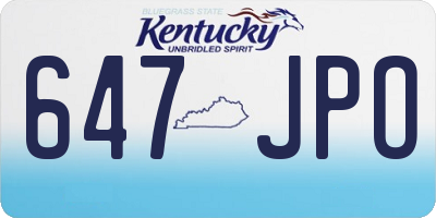 KY license plate 647JPO