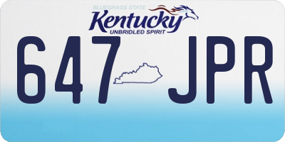 KY license plate 647JPR