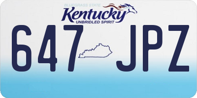 KY license plate 647JPZ