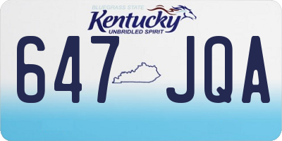 KY license plate 647JQA