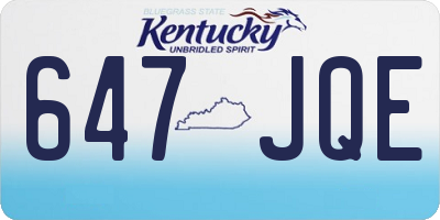 KY license plate 647JQE