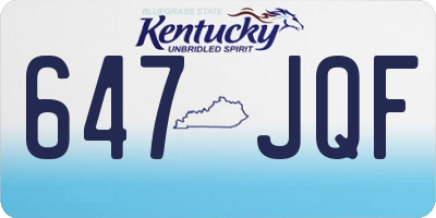 KY license plate 647JQF