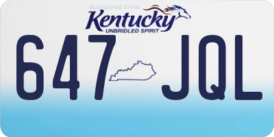KY license plate 647JQL