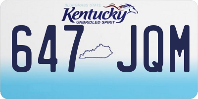 KY license plate 647JQM