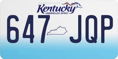 KY license plate 647JQP