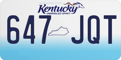 KY license plate 647JQT