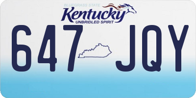 KY license plate 647JQY