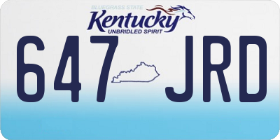 KY license plate 647JRD