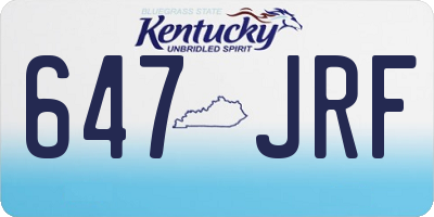 KY license plate 647JRF