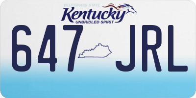 KY license plate 647JRL