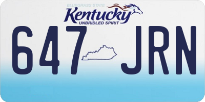 KY license plate 647JRN