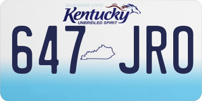 KY license plate 647JRO