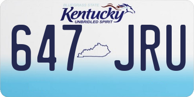 KY license plate 647JRU