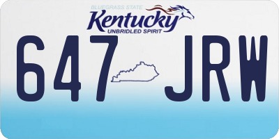 KY license plate 647JRW