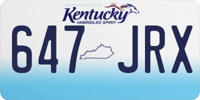 KY license plate 647JRX