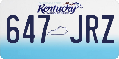 KY license plate 647JRZ