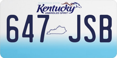 KY license plate 647JSB