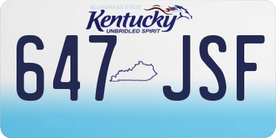 KY license plate 647JSF