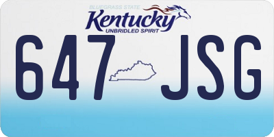 KY license plate 647JSG