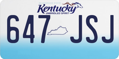 KY license plate 647JSJ