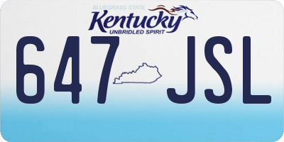 KY license plate 647JSL