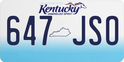 KY license plate 647JSO