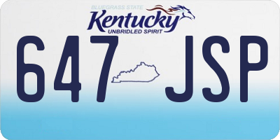 KY license plate 647JSP