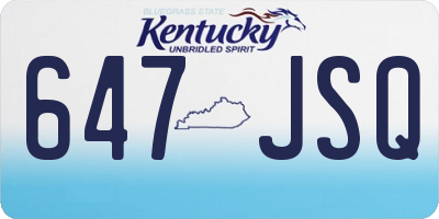 KY license plate 647JSQ