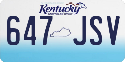 KY license plate 647JSV