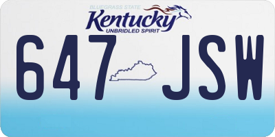 KY license plate 647JSW