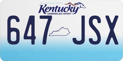 KY license plate 647JSX