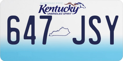 KY license plate 647JSY