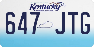 KY license plate 647JTG