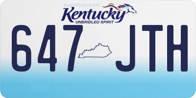 KY license plate 647JTH